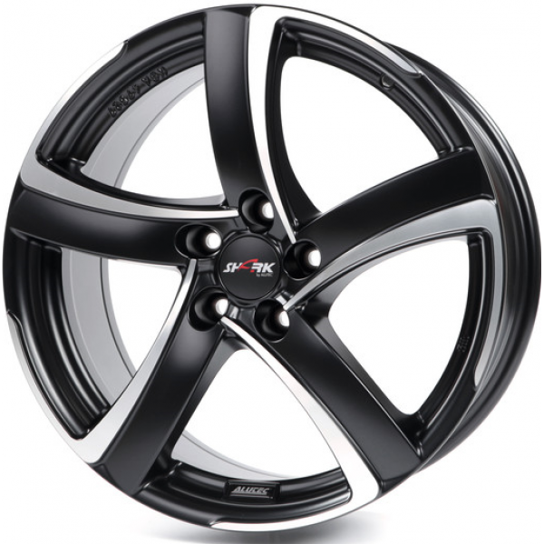 Alutec Shark 6 R15 PCD:5/100 ET:40 DIA:57.1 racing black front polished