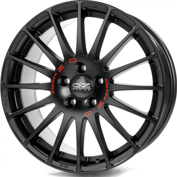 OZ Racing Superturismo GT 7.5 R17 PCD:5/112 ET:35 DIA:75 MATT BLACK RED LETTERING