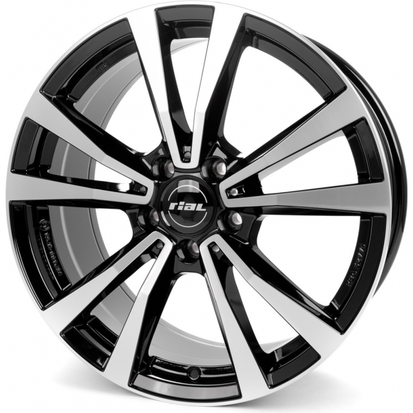 Rial M12 9 R19 PCD:5/112 ET:20 DIA:66.5 diamond black front polished